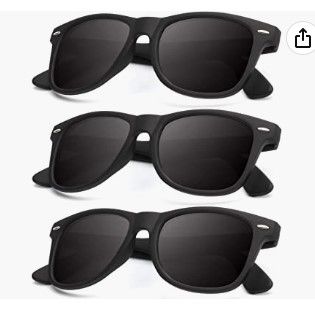 Photo 1 of Polarized Sunglasses for Men and Women Matte Finish Sun glasses Color Mirror Lens 100% UV Blocking (3 Pack)
