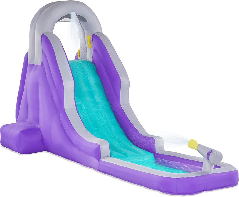 Photo 1 of (Used) Sunny & Fun Compact Inflatable Water Slide Park – Heavy-Duty Nylon for Outdoor Fun - Climbing Wall, Slide, & Small Splash Pool – Easy to Set Up & Inflate with Included Air Pump & Carrying Case
