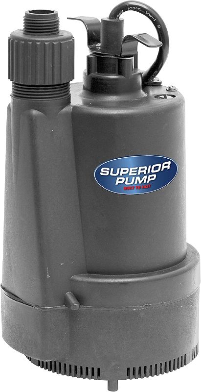 Photo 1 of ***PARTS ONLY*** Superior Pump 91330 1/3 HP Thermoplastic Submersible Utility Pump with 10-Foot Cord
