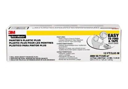 Photo 1 of 3M - Hand-Masker 400 ft. x 12 ft. x 0.31 mil Painter's Plastic Plus