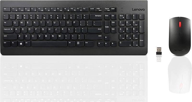 Photo 1 of Lenovo 510 Wireless Keyboard & Mouse Combo, 2.4 GHz Nano USB Receiver, Full Size, Island Key Design, Left or Right Hand, 1200 DPI Optical Mouse