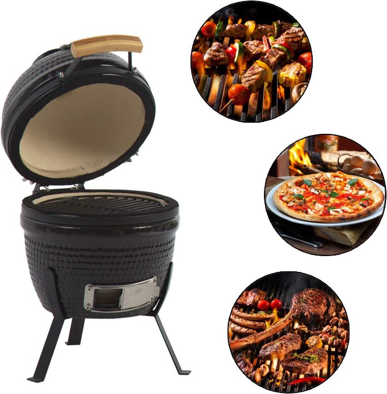Photo 1 of ***PARTS ONLY*** Aoxun 13" Kamado Grill, Roaster and Smoker. BBQ Grill,Multifunctional Ceramic Barbecue Grill, Egg Outdoor Kitchen Style
