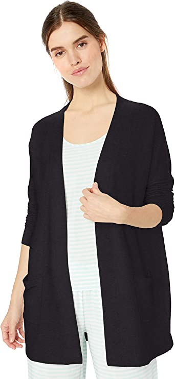 Photo 1 of Amazon Essentials Women's Relaxed-Fit Lightweight Lounge Terry Open-Front Cardigan (S)
