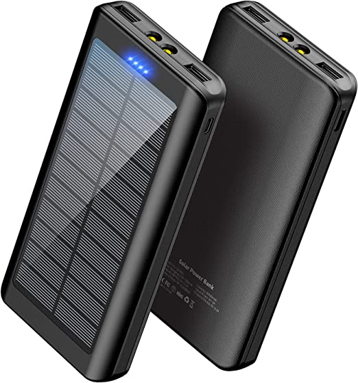 Photo 1 of Solar Charger 30000mAh - YPWA Solar Power Bank 2 Output with LED Flashlight for iPhone,Android and Outdoor Camping(1pcs)
