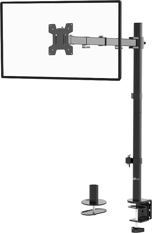 Photo 1 of WALI Monitor Arm Mount for Desk, Single Extra Tall VESA Computer Desk Mount, Monitor Bracket Mount Stand Single, up to 32 inch, 22 lbs (M001XL), Black
