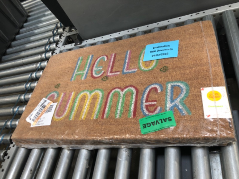 Photo 2 of 1'6"x2'6" Hello Summer Doormat Brown - Sun Squad (4-Pack)
