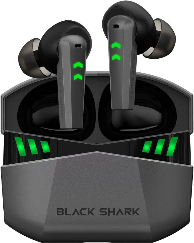 Photo 1 of Black Shark Wireless Earbuds with 35ms Ultra-Low Latency, Gaming Bluetooth Earbuds with Premium Sound, Bluetooth 5.2, 10mm Drivers, 4 Hyperclear Mics, IPX5 Waterproof, 20H Play Time, Comfort Fit
