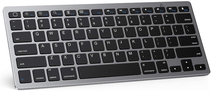 Photo 1 of OMOTON Ultra-Slim Bluetooth Keyboard Compatible with iPad 10.2(9th/ 8th/ 7th Generation)/ 9.7, iPad Air 4th Generation, iPad Pro 11/12.9, iPad Mini, and More Bluetooth Enabled Devices, Grey
