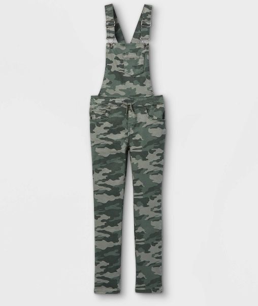 Photo 1 of Girls' Camo Overalls - Cat & Jack™ Olive (XS)

