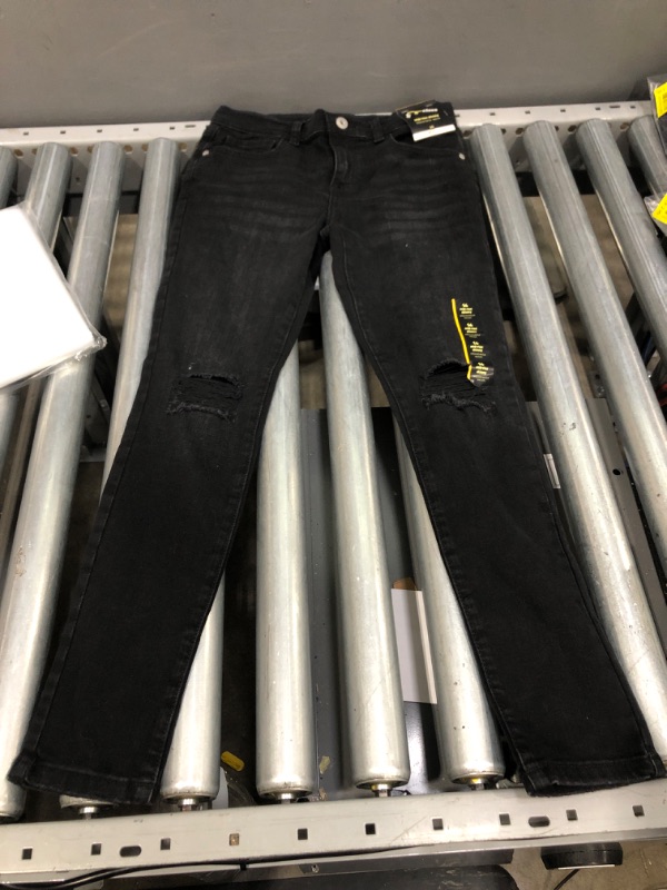 Photo 2 of Girls' Distressed Skinny Mid-Rise Jeans - art class™ Black (14)

