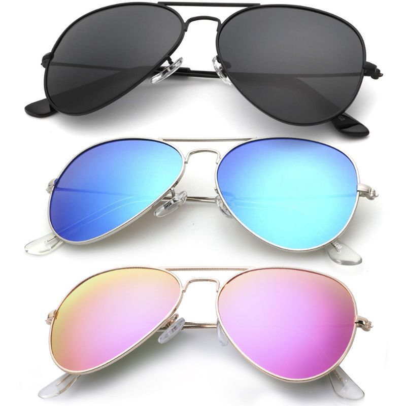Photo 1 of KALIYADI Classic Aviator Sunglasses for Men Women Driving Sun glasses Polarized Lens 100% UV Blocking 3 Pack

