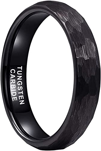 Photo 1 of iTungsten 6mm Black Hammered Tungsten Rings for Men Women Wedding Bands Domed Matte Finish Comfort Fit
SIZE 8