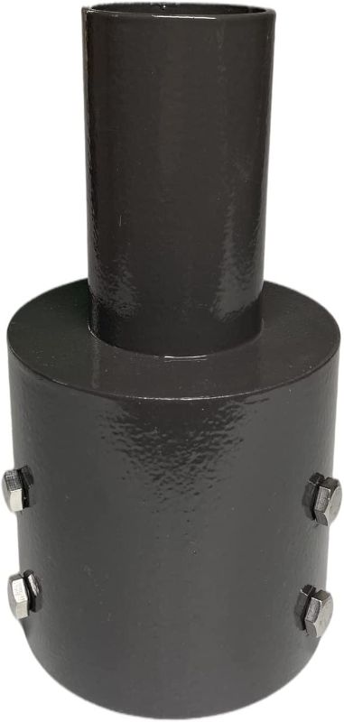 Photo 1 of 2LED Light Pole Adapter for 4 Inch Round Pole,Top Pole Tenon with 2 3/8" Slip Fit Mount,Round Pole Bracket Tenon Adapter for Led Parking Lot Lights Led Shoebox Led Area Light
