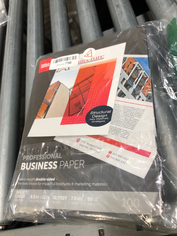 Photo 2 of Office Depot Professional Brochure And Flyer Paper, Glossy, 8 1/2in. x 11in., 50 Lb, Pack Of 100 Sheets, 124213
