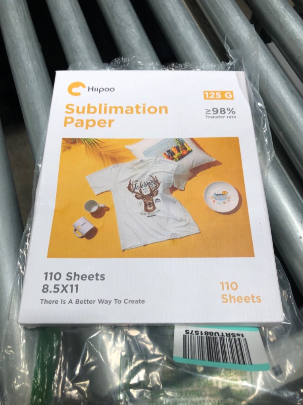 Photo 2 of Hiipoo Sublimation Paper 8.5x11 Inch, Work with Sublimation Ink and E Sawgrass Inkjet Printers for Mugs T-Shirts Light Fabric and Other Sublimation Blanks (110 Sheets, 120G) (A-8.5x11)
