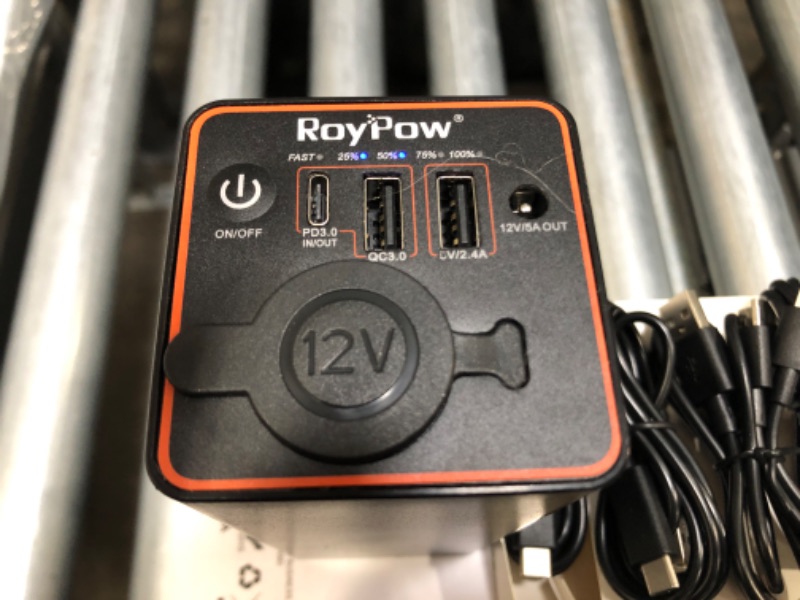 Photo 3 of Roypow 30W PD Portable Charger with 12V/10A Cigarette Lighter Socket, 86.58Wh USB C Laptop Power Bank, 18W QC& 12V DC External Battery Pack, Perfect for MacBook Air iPad Phone Dash Cam or Camping
