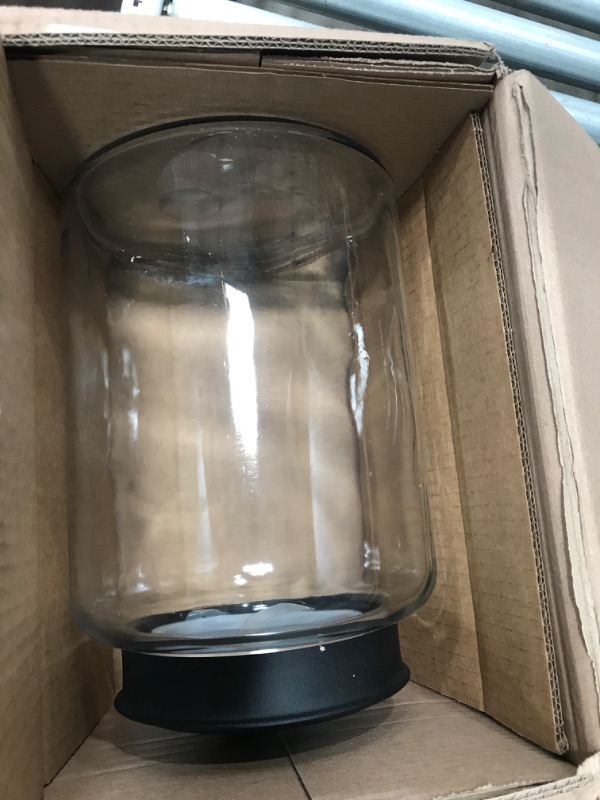 Photo 1 of Anchor Hocking 2.5 Gallon Montana Glass Jar with Lid (2 piece, black metal, dishwasher safe)
