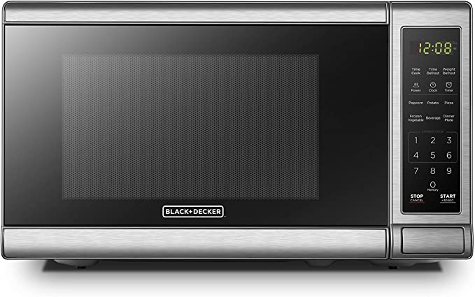 Photo 1 of *** NON FUNCTIONAL ***
BLACK+DECKER EM720CB7 Digital Microwave Oven with Turntable Push-Button Door, Child Safety Lock, 700W, Stainless Steel, 0.7 Cu.ft
