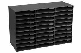 Photo 1 of AdirOffice 30-Slot Black Classroom File Organizer
