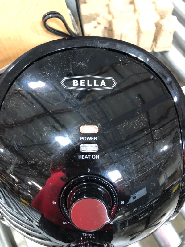 Photo 2 of BELLA Electric Hot Air Fryer, Healthy No-Oil Deep Frying, Cooking, Baking and Roasting, Easy Clean Up, Removable Dishwasher Safe Basket, 2.6 QT, Black
