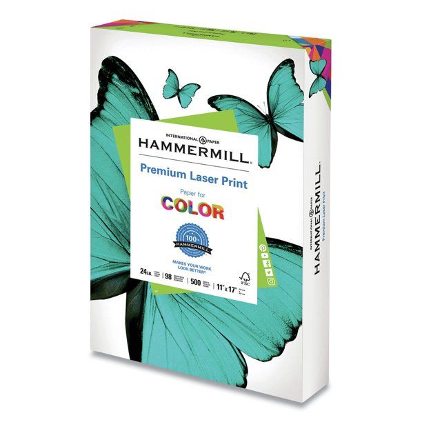 Photo 1 of *5 REAMS* 
Hammermill Paper, Premium Laser Print Paper 8.5 x 11 Paper, Letter Size, 3 Hole, 24lb Paper, 98 Bright, 5 Reams / 500 Sheets (107681R)

