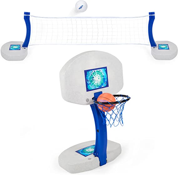 Photo 1 of INCOMPLETE ITEM
SwimWays 2-in-1 Pool Sport Combo Set - Volleyball Net & Outdoor Basketball Hoop for in- & Above Ground Pool, Outdoor Games for Adults and Family

