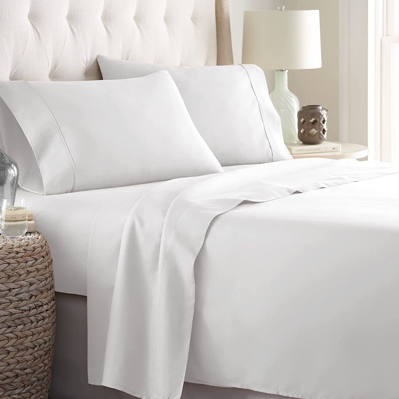 Photo 1 of  4 Piece Bedding Sheet & Pillowcases Sets white Twin