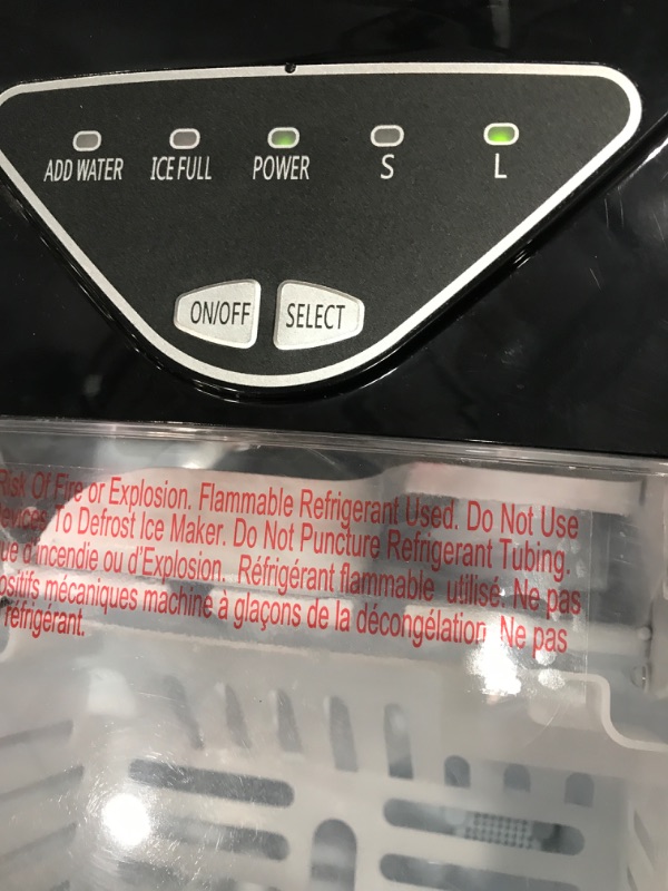 Photo 1 of Frigidaire EFIC123-SSBLACK Compact Countertop Ice Maker, 26lbs of Ice per day, Black Stainless

