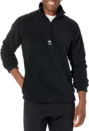 Photo 1 of adidas Originals Men's Adicolor Classics Teddy Fleece Half-Zip Jacket - Medium 