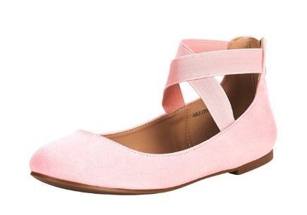 Photo 1 of Dream Pairs Womens Ballet Flats Elastic Ankle Strap Mary Jane Slip On Shoes Sole_Stretchy Pink Size 10
