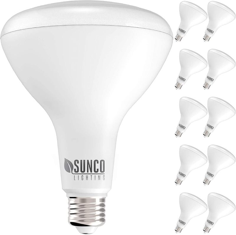 Photo 1 of Sunco Lighting 10 Pack BR40 LED Light Bulbs, Indoor Flood Light, Dimmable, 2700K Soft White, 100W Equivalent 17W, 1400 LM, E26 Base, Recessed Can Light,...
