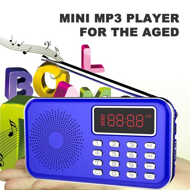 Photo 1 of AOKID Y-619 Digital Radio LED Display Noise Cancelling PW-cut Memory 2 Inch 3W USB/TF/AUX Mini MP3 Player for the Aged,Mini, Clear Sound, Rechargeable
