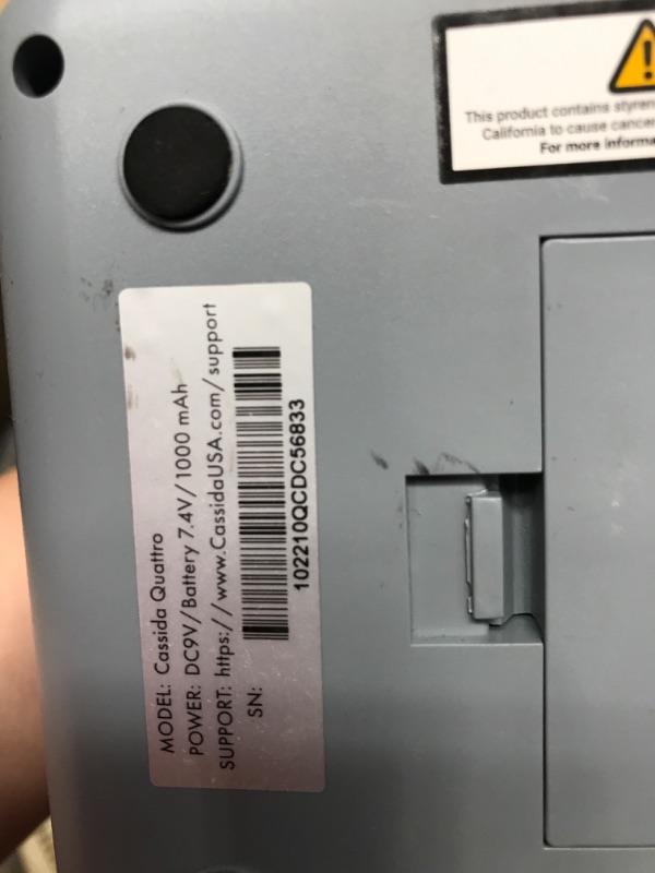 Photo 3 of Cassida Quattro Fast Automatic Currency Counterfeit Detector with Advanced Sensors (UV,MG,IR,MT,WT,Thickness,Size) - All-Orientation Feeding - Rechargeable Battery - 3.5" Value & Pass/Fail Display
