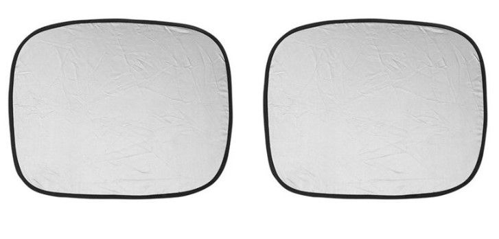 Photo 1 of  Car Window Sun Shade Anti-UV Windshield Block Protector 30.7"x28" Silver Tone 2pcs