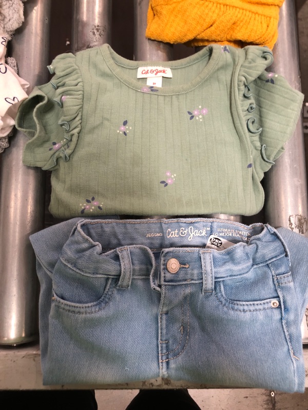 Photo 1 of 2PCS TODDLERS GIRLS SHIRT AND JEANS SET (SHIRT 3T, PANTS 2T)