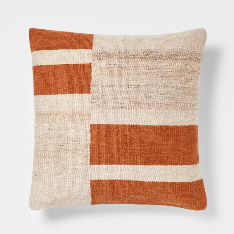 Photo 1 of Oversized Blocked Woven Square Throw Pillow - Threshold™
