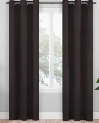 Photo 1 of 2pk Blackout Shadow Window Curtain Panels - Eclipse  63 Inches (L), 37 Inches (W)


