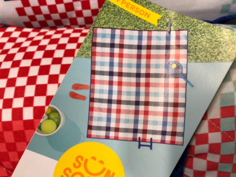 Photo 4 of 72" X 60" Checkered Printed Picnic Blanket - Sun Squad™
