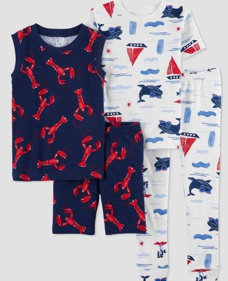 Photo 1 of Carter's Just One You® Toddler Boys' Lobster Sea Print Pajama Set - Black/White SIZE 2T 