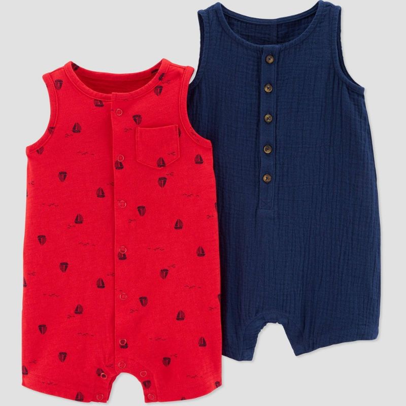 Photo 1 of Carter's Just One You® Baby Boys' 2pk Sailboat Romper Set - Red/Navy- SIZE 3M 