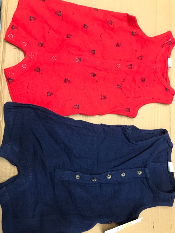 Photo 2 of Carter's Just One You® Baby Boys' 2pk Sailboat Romper Set - Red/Navy- SIZE 3M 