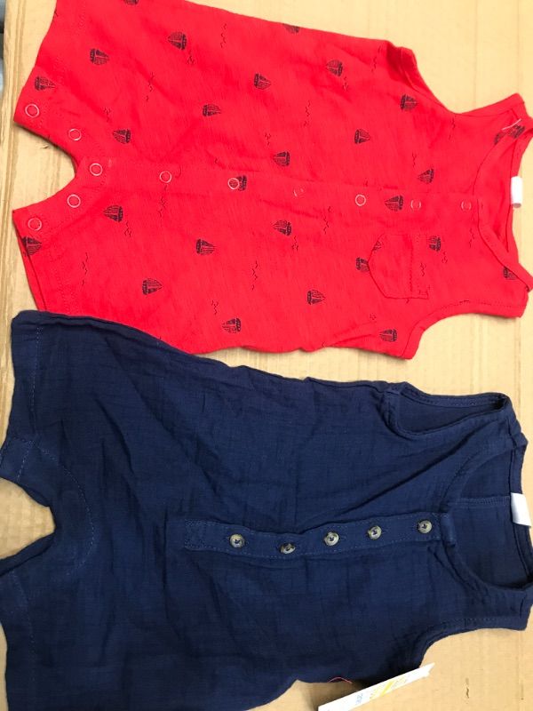 Photo 2 of Carter's Just One You® Baby Boys' 2pk Sailboat Romper Set - Red/Navy- SIZE NB NEW BORN 