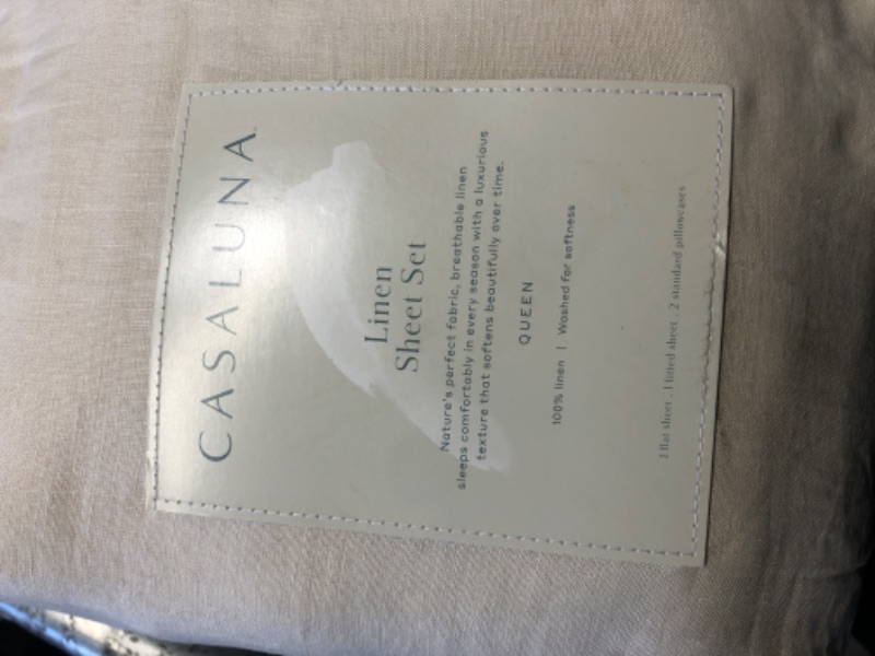 Photo 3 of 100% Washed Linen Solid Sheet Set - Casaluna™-QUEEN 
