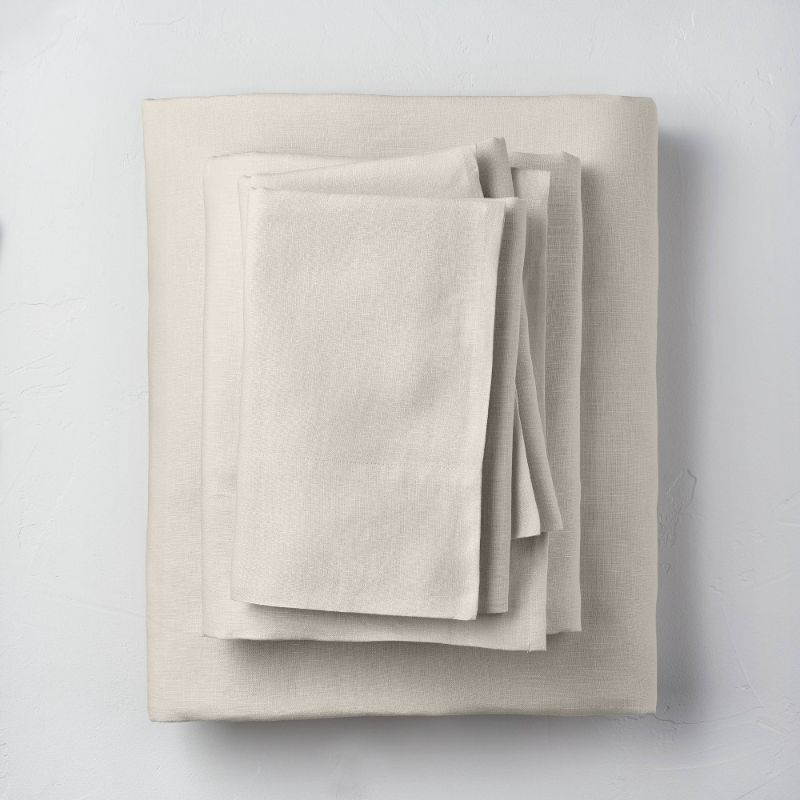 Photo 1 of 100% Washed Linen Solid Sheet Set - Casaluna™-QUEEN 

