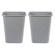 Photo 1 of AmazonCommercial 10 Gallon Commercial Office Wastebasket Grey 2-Pack