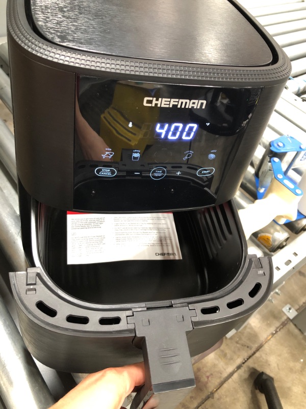 Photo 3 of Chefman TurboFry Touch Air Fryer, The Most Compact And Healthy Way To Cook Oil-Free, One-Touch Digital Controls And Shake Reminder For The Perfect Crispy And Low-Calorie Finish, 5 Quart
