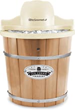 Photo 1 of Elite Gourmet EIM-924L# 4 Quart Electric Motorized Ice Cream Maker Ice & Rock Salt, 4Qt. Freezing Canister, Creamy Ice Cream, Gelato, Frozen Yogurt, or Sorbet, Recipe Booklet, Pine
