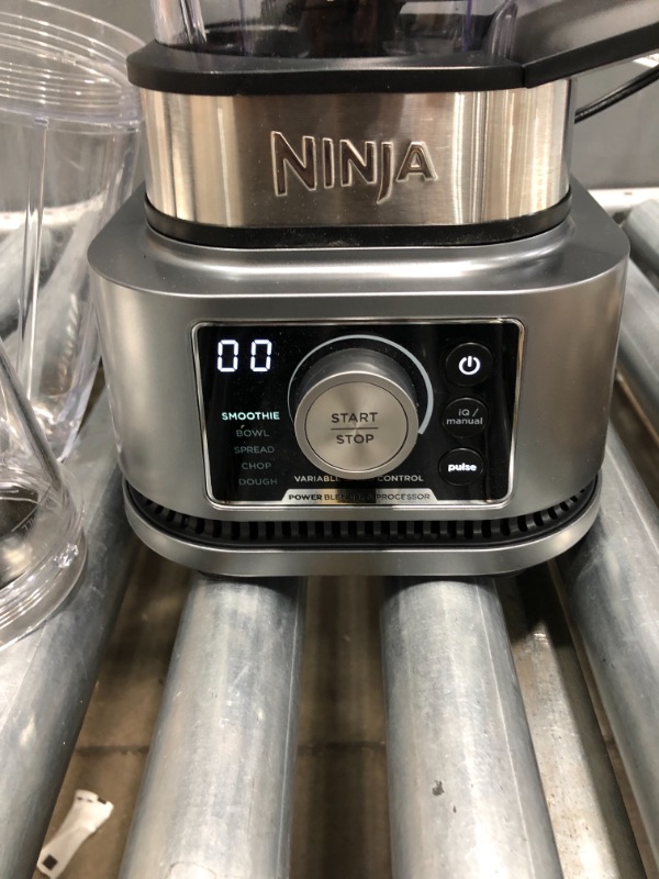 Photo 3 of Ninja SS351 Foodi Power Blender & Processor System 1400 WP Smoothie Bowl Maker & Nutrient Extractor* 6 Functions for Bowls, Spreads, Dough & More, smartTORQUE, 72-oz.** Pitcher & To-Go Cups, Silver