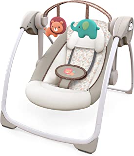 Photo 1 of Ingenuity Soothe 'n Delight 6-Speed Compact Portable Baby Swing with Music and Toy Bar, Folds for Easy Travel - Cozy Kingdom
