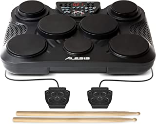 Photo 1 of Alesis CompactKit 7 - Tabletop Electric Drum Set with 265 Electronic and Acoustic Drum Kit Sounds, 7 Pads, and Drum Sticks
